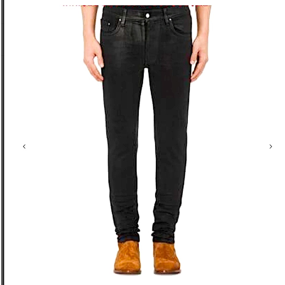 AMIRI black waxed stack jean hand waxed black hand waxed leathered 36w 35.5”ins - Picture 1 of 1